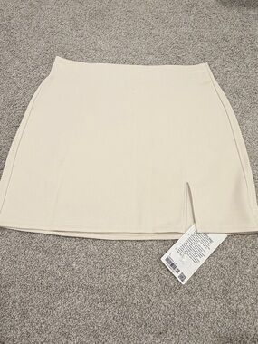 Lululemon Softstreme High Rise Mini Skirt with Front Slit - Light Ivory